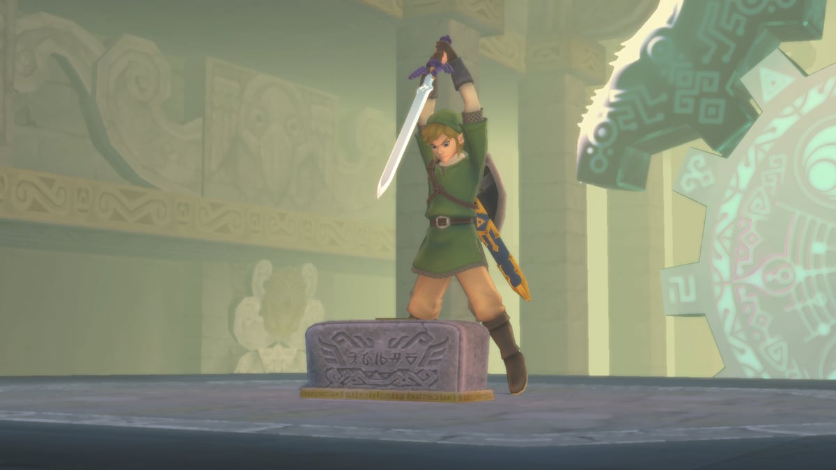 Link places the Master Sword in 'The Legend of Zelda: Skyward Sword,' which is how he enters the Silent Realm