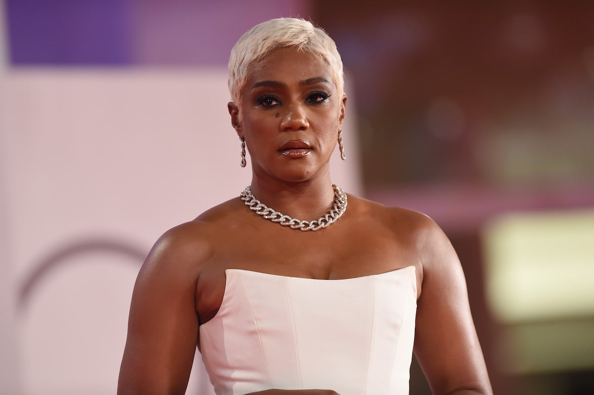 Tiffany Haddish looks sad at an event.