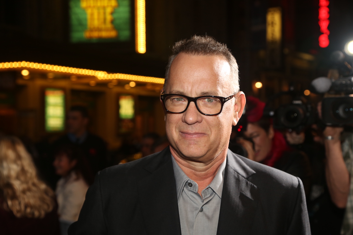 Tom Hanks wears glasses and a dark jacket at the ‘Springsteen on Broadway’ opening night