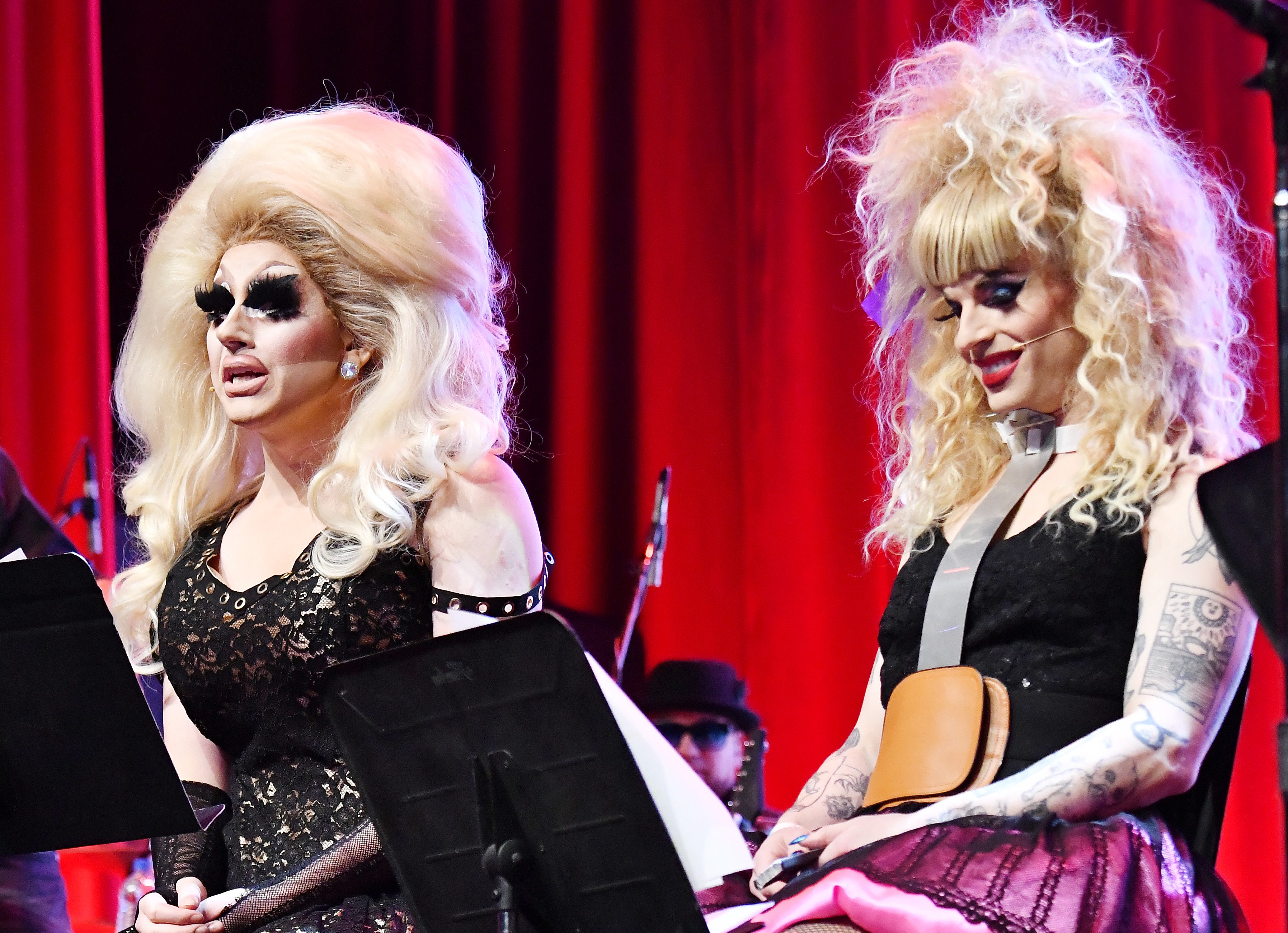 Trixie Mattel and Katya Zamolodchikova perform on stage at the 'Romy & Michele’s High School Reunion: Live' Read