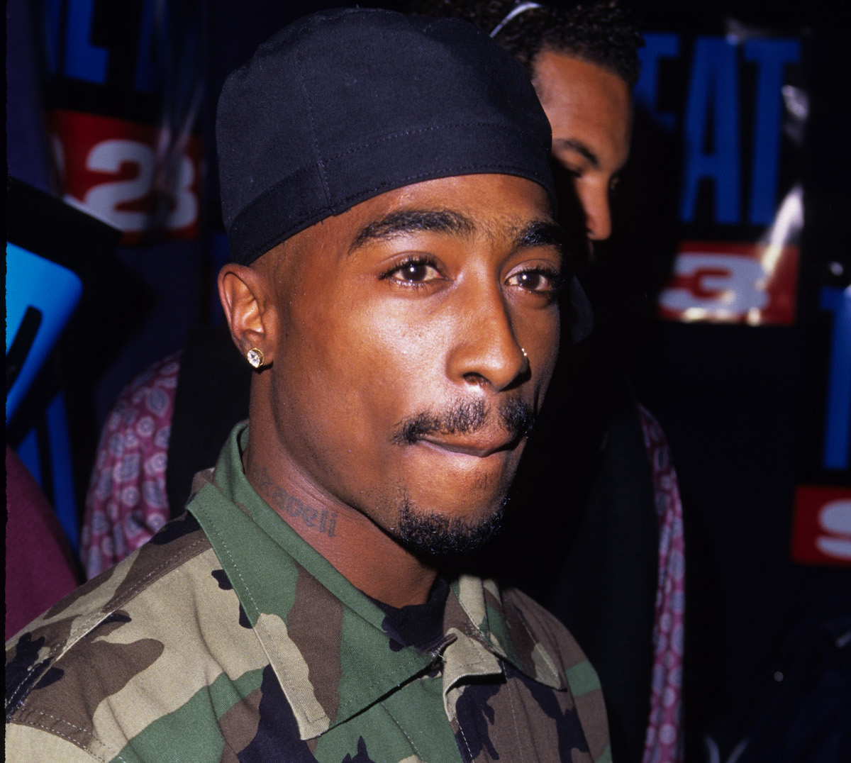 Tupac Shakur gazes