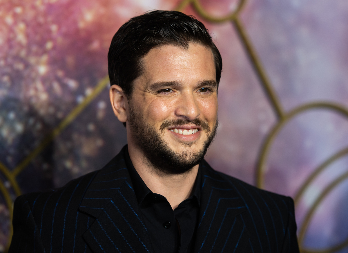Kit Harington, who plays Dane Whitman (aka Black Knight) in 'Eternals,' poses for photos at the movie premiere.