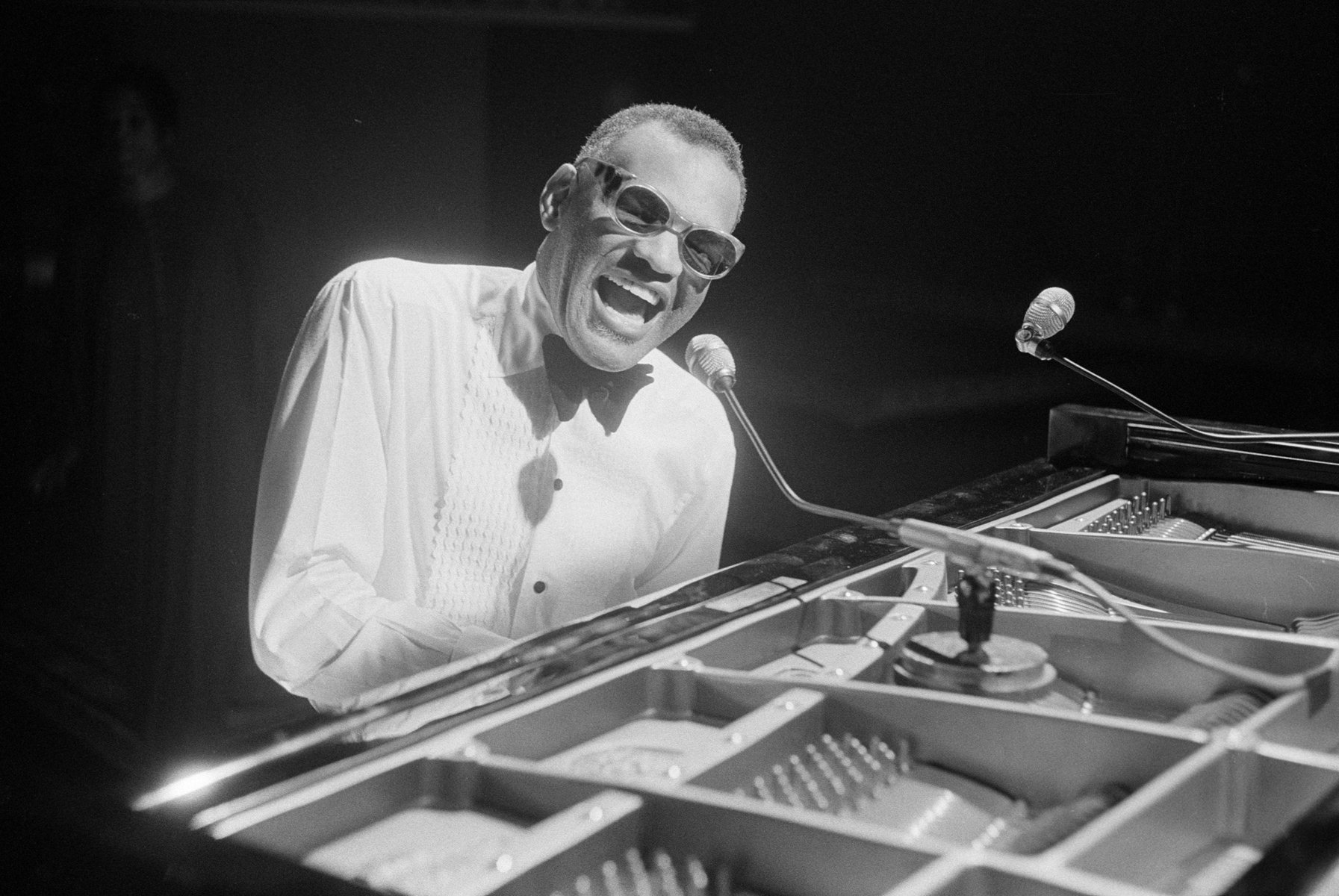 Ray Charles at a piano