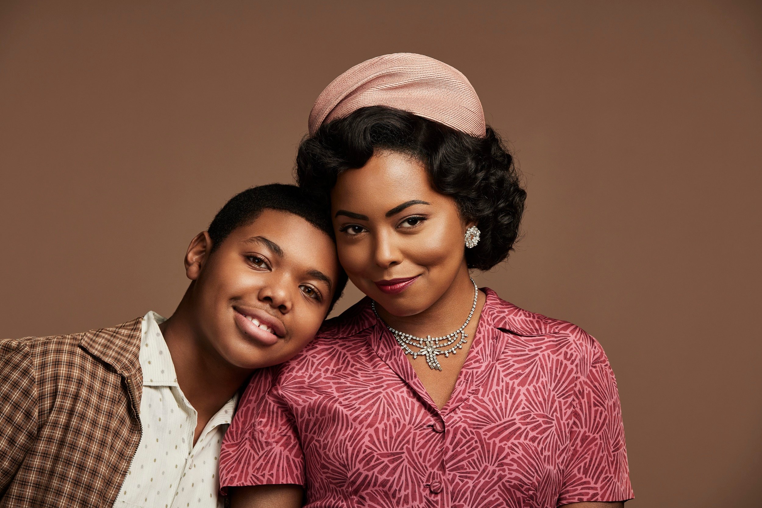 'Women of the Movement' cast members Adrienne Warren and Cedric Joe posing as Emmett Till and Mamie Till-Mobley