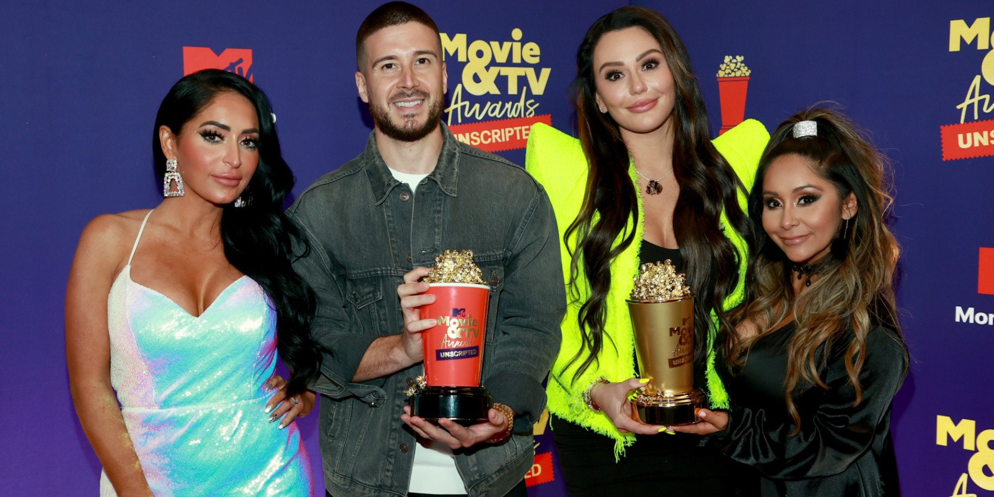 Angelina Pivarnick, Vinny Guadagnino, Jenni Farley and Nicole Polizzi at an MTV Event.