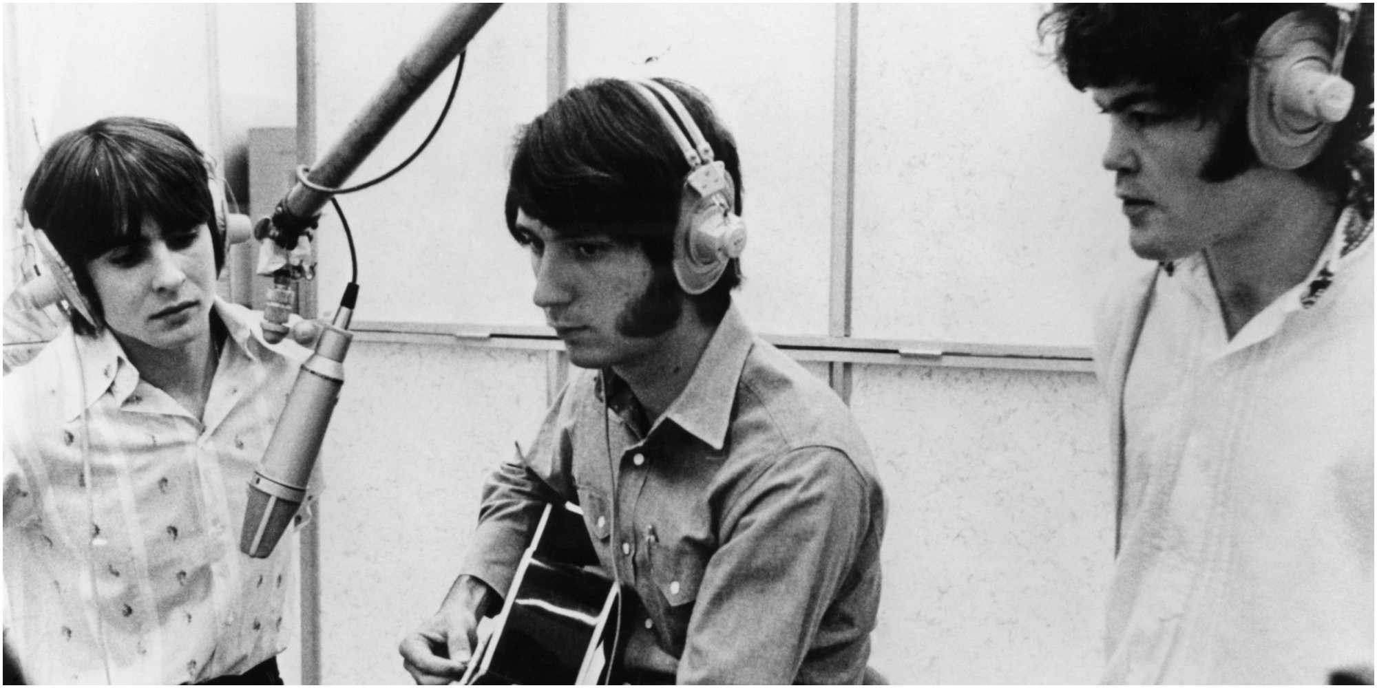 Davy Jones, Mike Nesmith and Micky Dolenz recording.