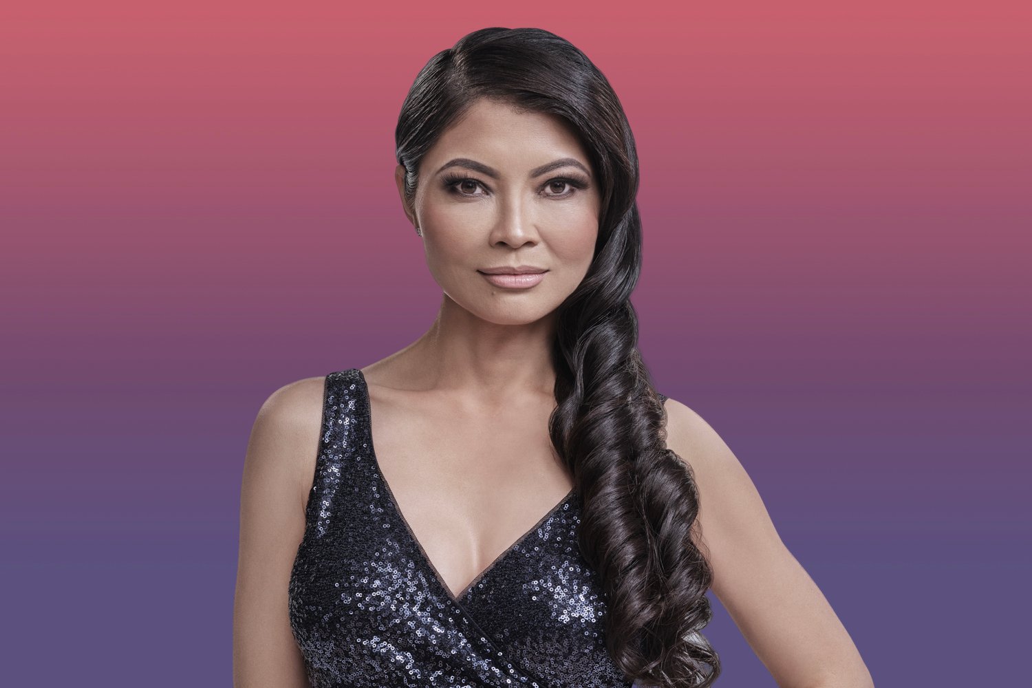 Jennie Nguyen posing for the 'RHOSLC' cast portrait