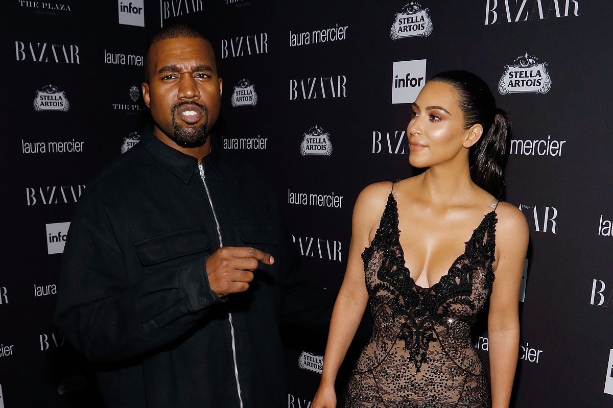 Soon-to-be-divorced couple Kanye West (L) and Kim Kardashian