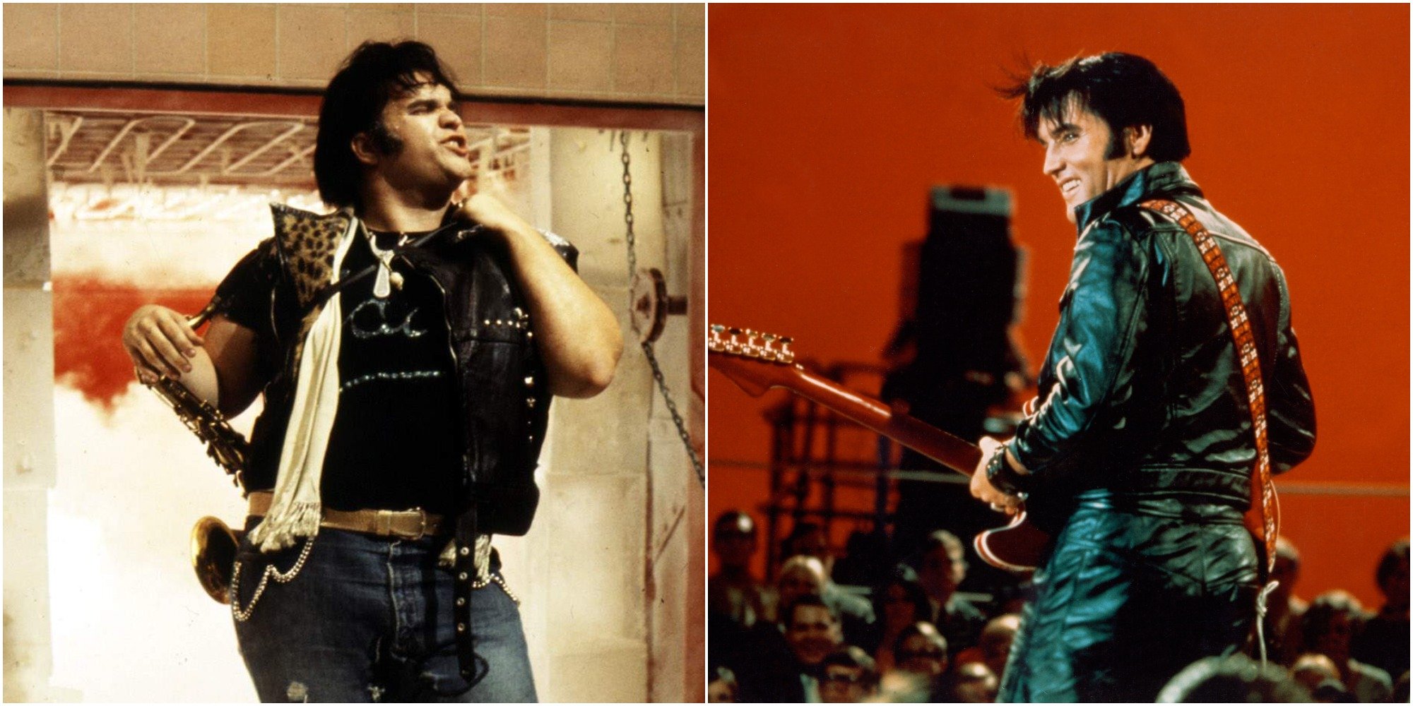 Meat Loaf and Elvis Presley in side-by-side images.