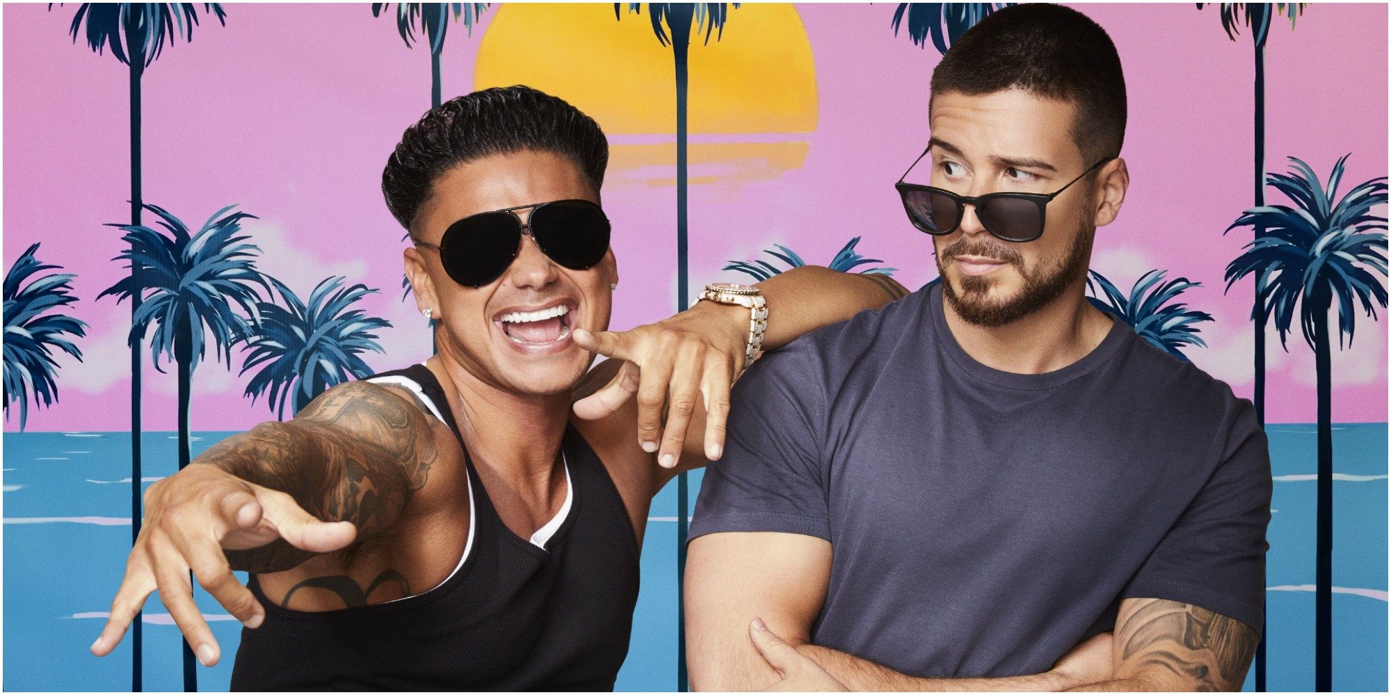 Paul DelVecchio and Vinny Guadagnino star on Jersey Shore: Family Vacation.