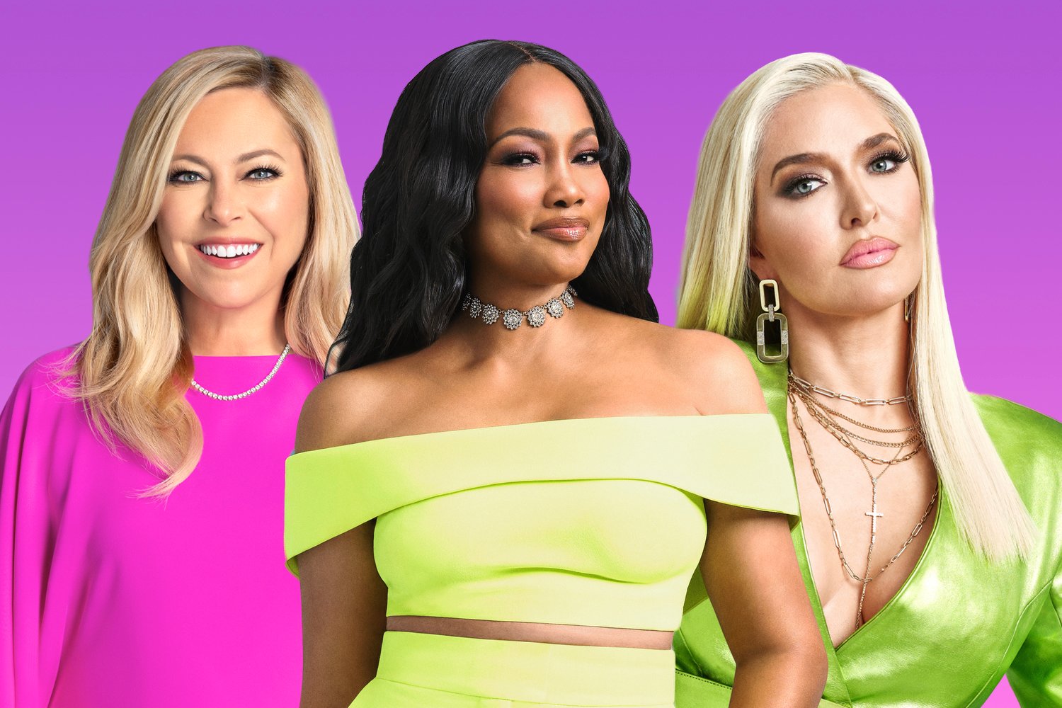 Sutton Stracke, Garcelle Beauvais, and Erika Jayne pose for their 'RHOBH' Season 10 portraits