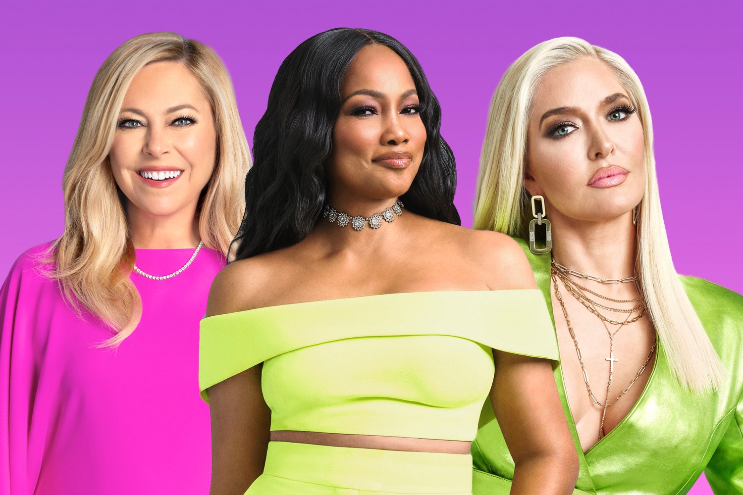 Sutton Stracke, Garcelle Beauvais, and Erika Jayne pose for their 'RHOBH' Season 10 portraits