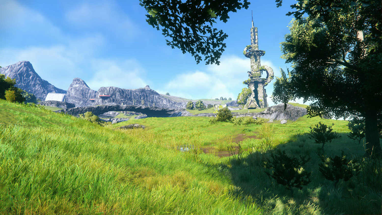 A grassy field in Sonic Frontiers