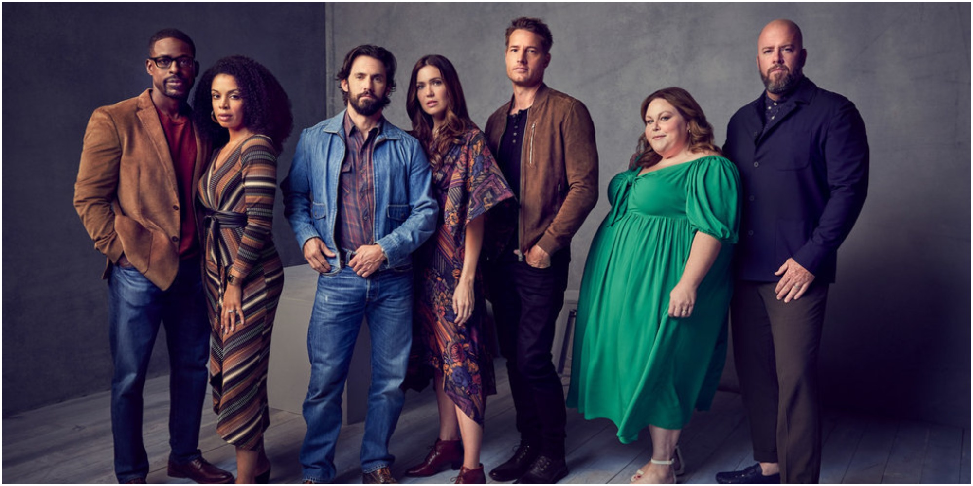 The cast of 'This Is Us' Sterling K Brown, Susan Kelechi Watson, Milo Ventimiglia, Mandy Moore, Justin Hartley, Chrissy Metz, and Chris Sullivan