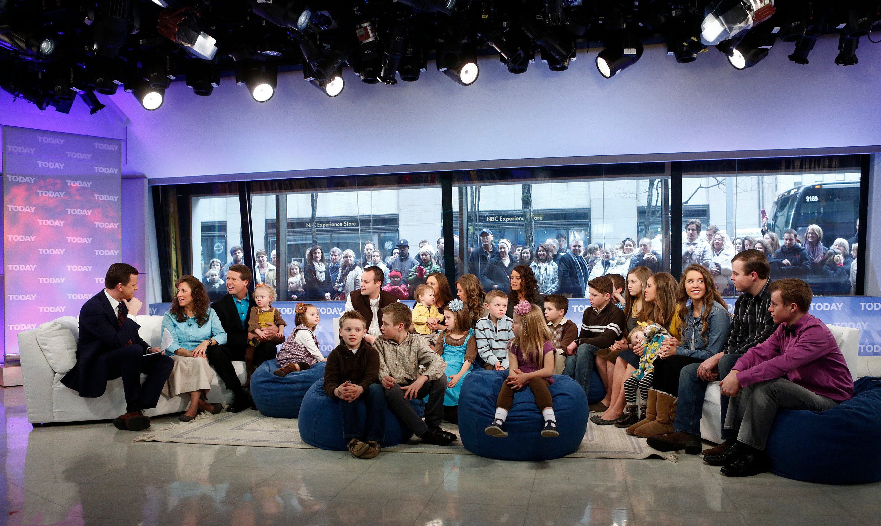 The Duggar family sits on stage for an interview for 'Today' years before Jedidiah and Katey Duggar were married.