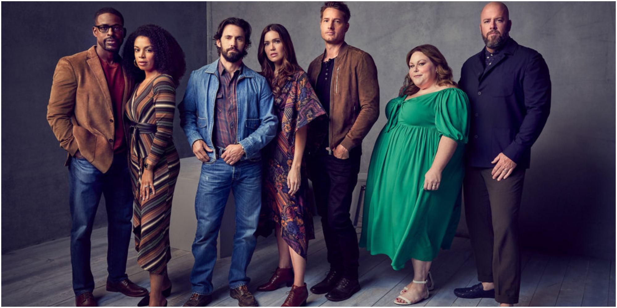 The cast of 'This Is Us' Sterling K Brown, Susan Kelechi Watson, Milo Ventimiglia, Mandy Moore, Justin Hartley, Chrissy Metz, and Chris Sullivan