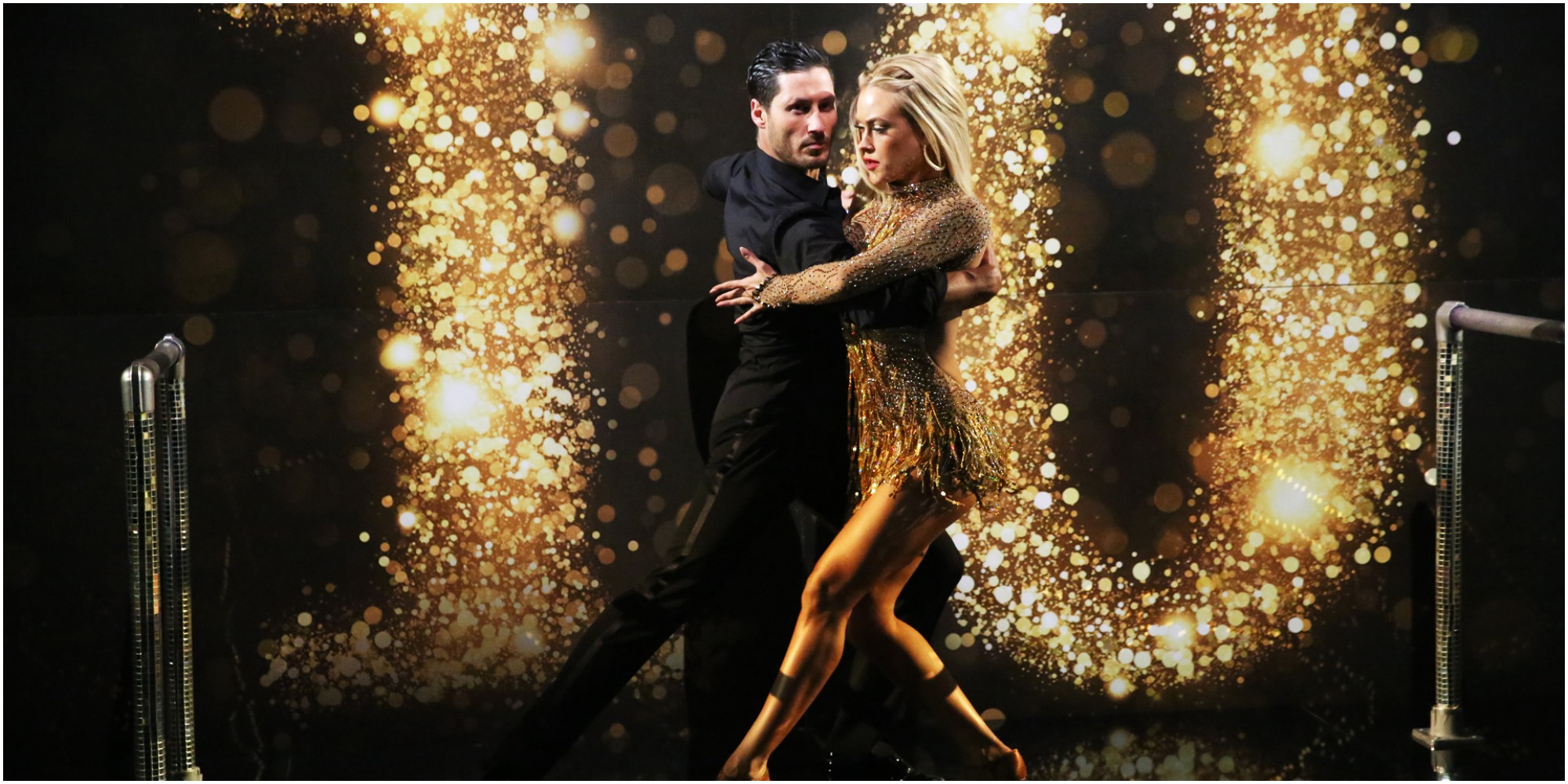 Val Chmerkovskiy and Peta Murgatroyd dance on the set of Dancing with the Stars.