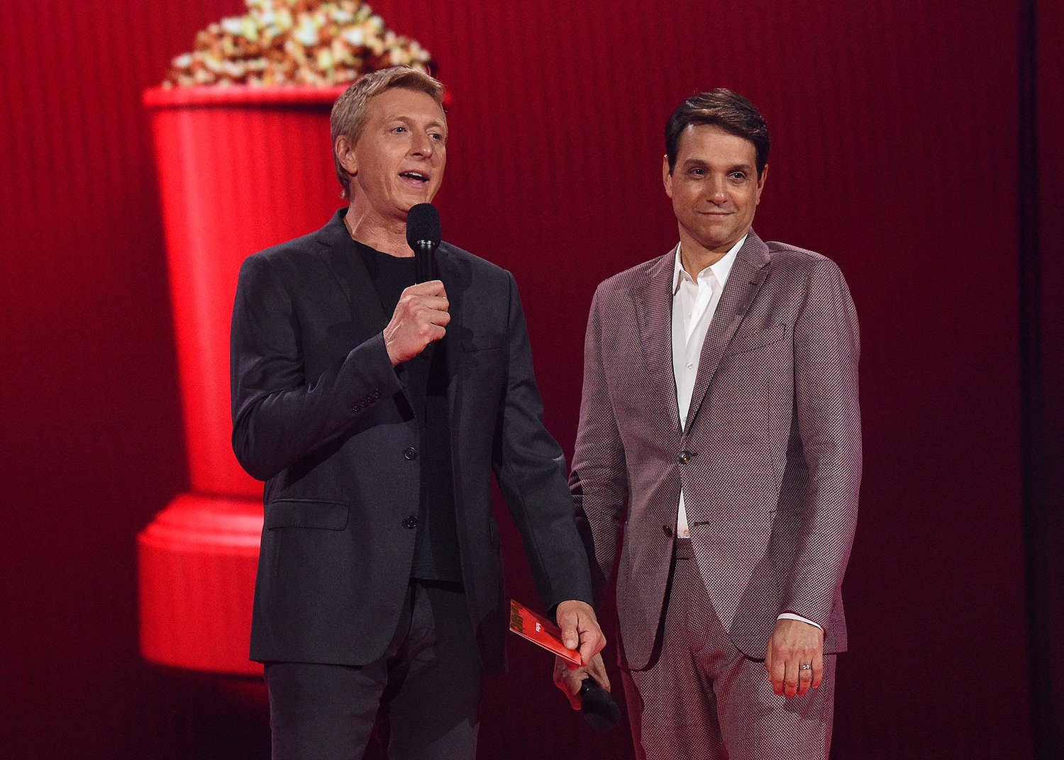 Cobra Kai stars William Zabka and Ralph Macchio at the 2021 MTV Movie & TV Awards