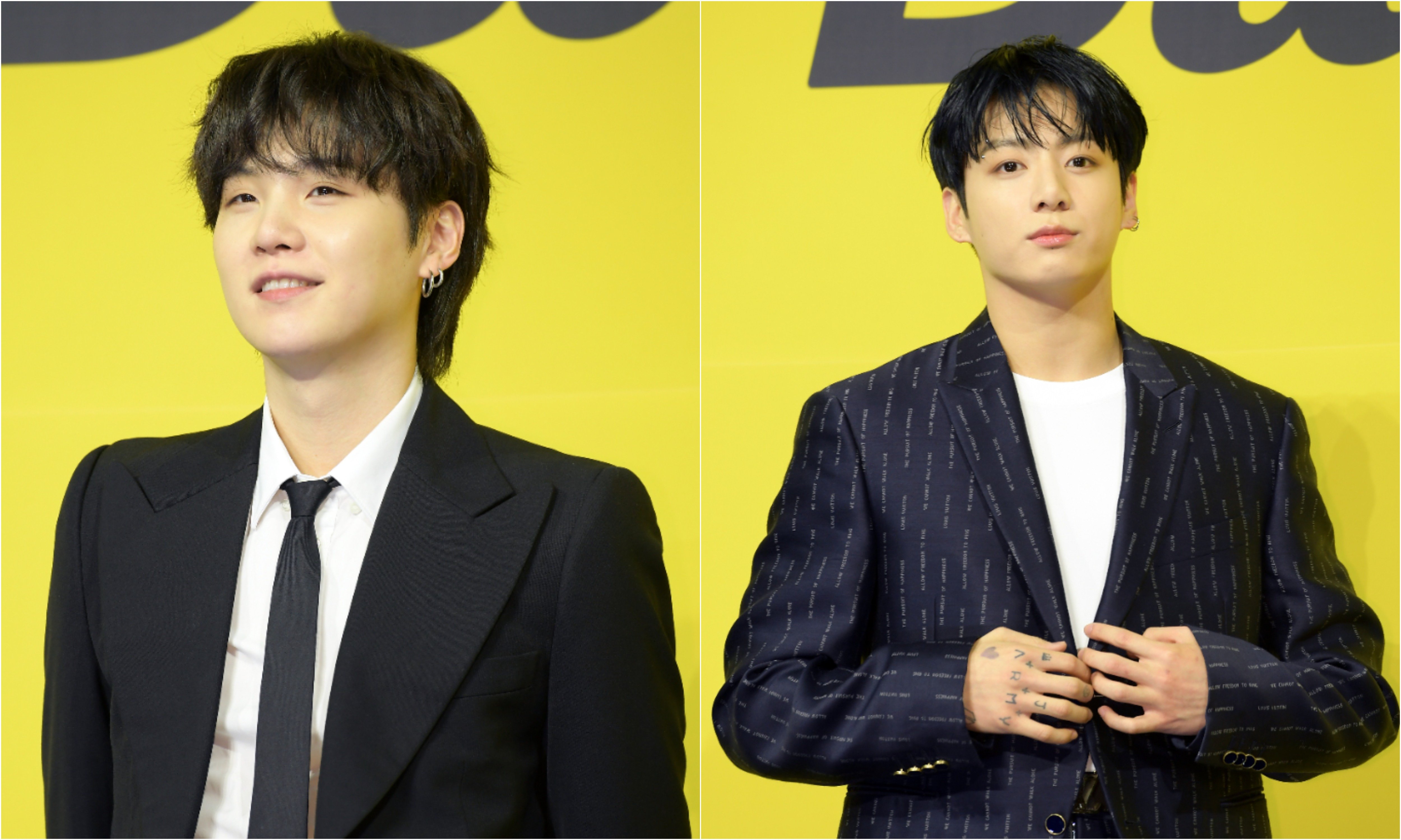 A joined photo of Suga and Jungkook of BTS