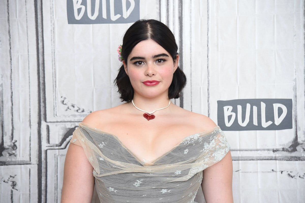 Euphoria star Barbie Ferreira in a grey gown