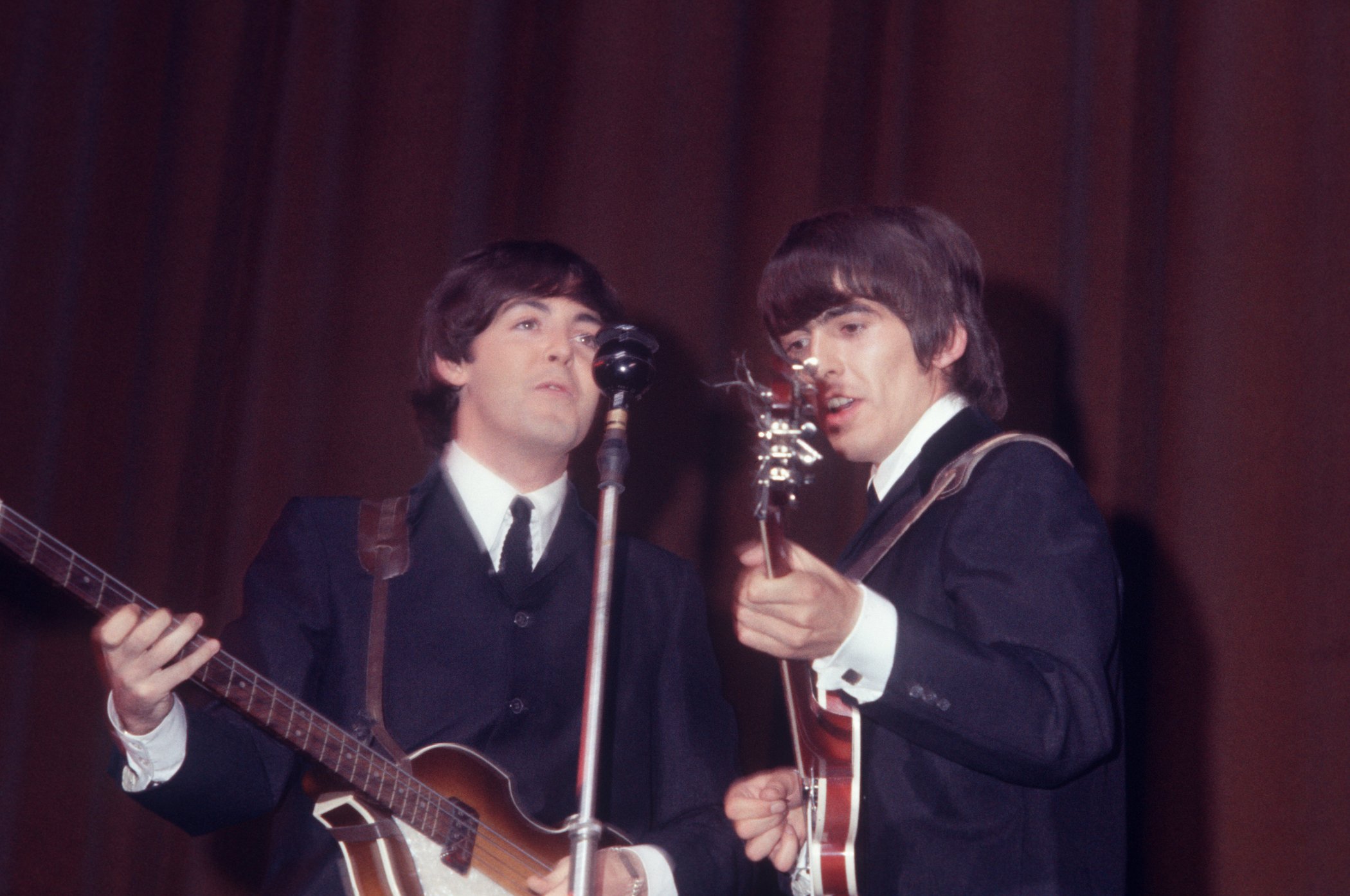 George Harrison, Paul McCartney of The Beatles circa 1970