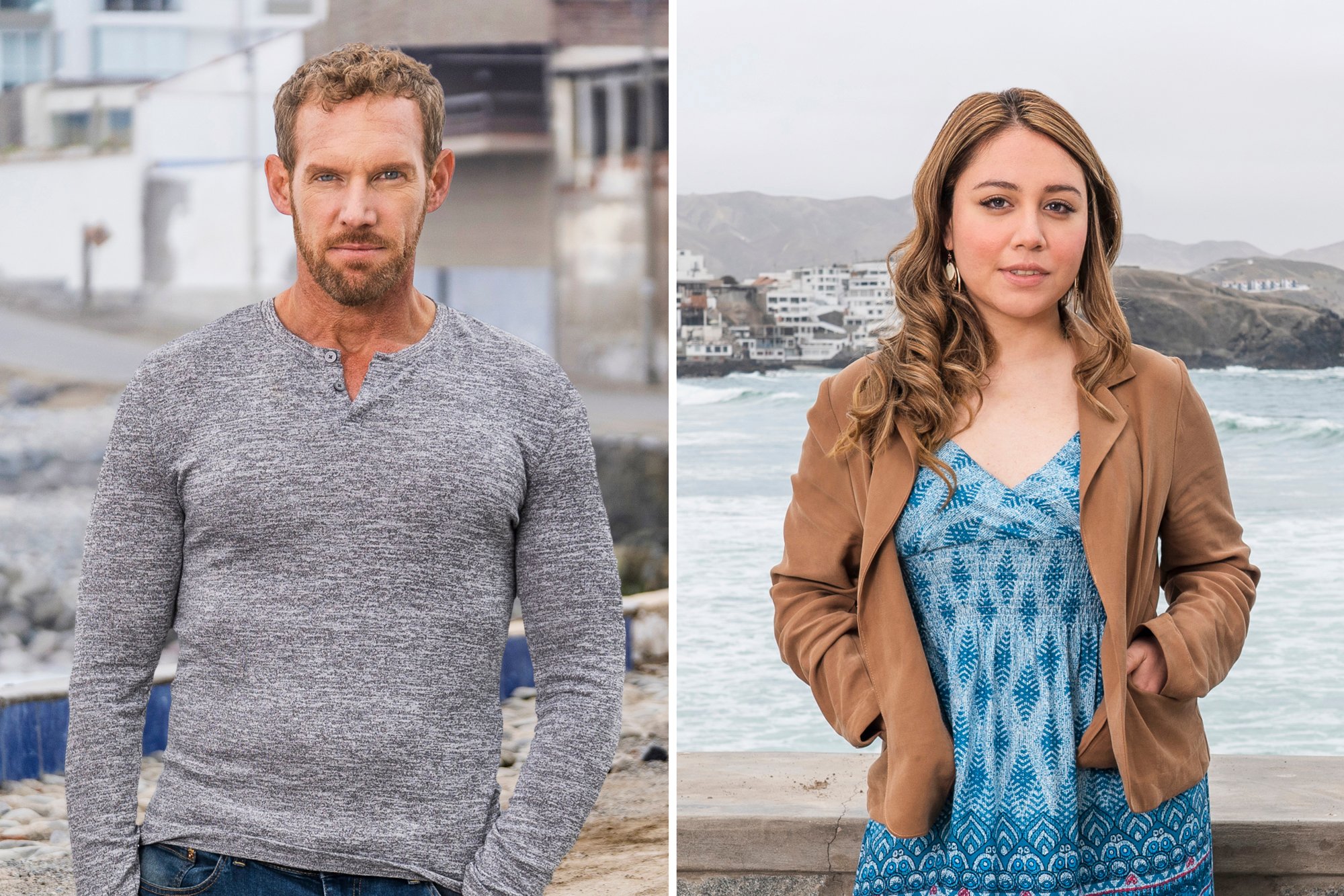 'Before the 90 Days' star Mahogany wearing a floral top and Ben wearing a gray long sleeved shirt in a promotional image for the show