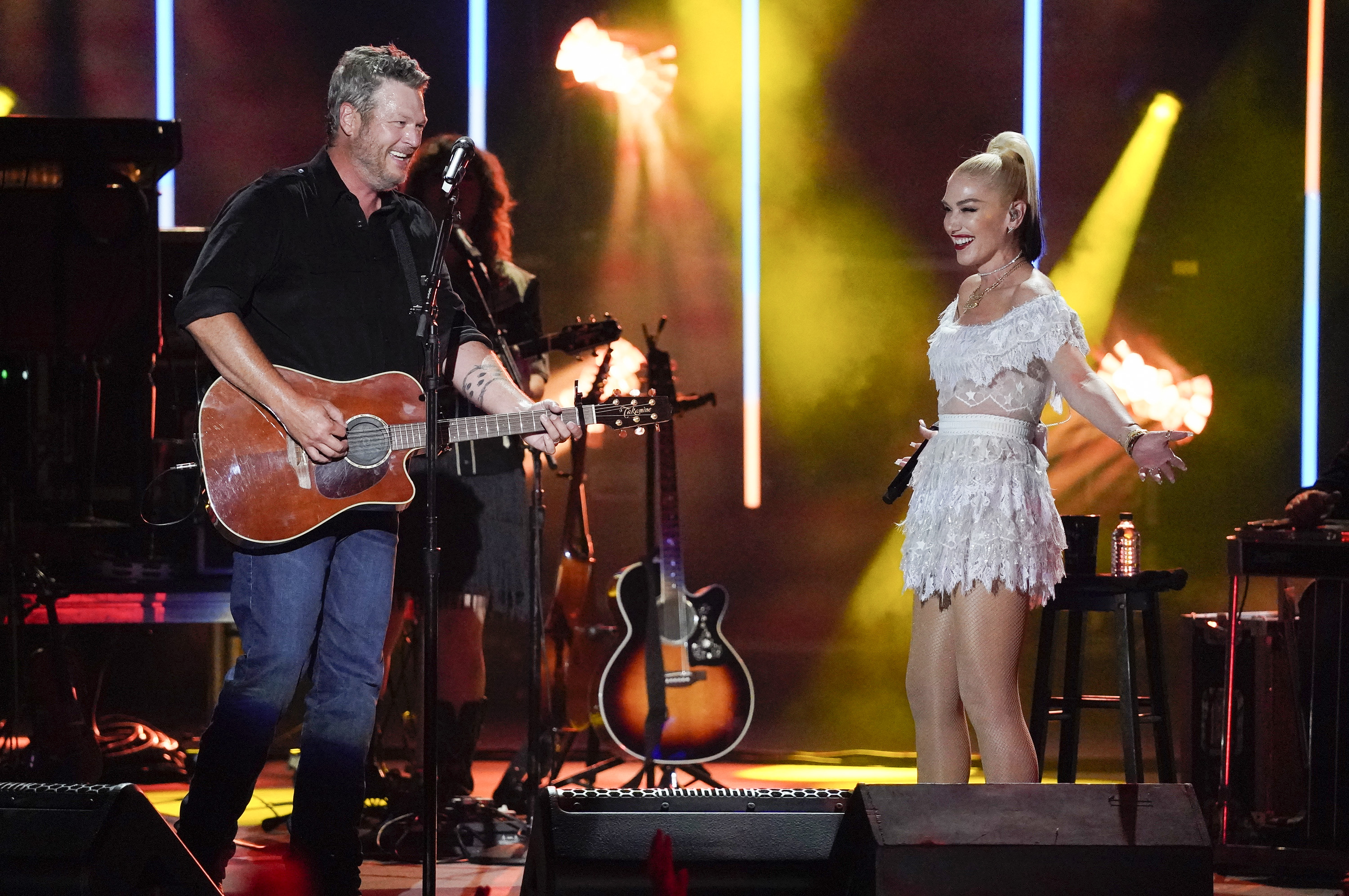 Blake Shelton and Gwen Stefani appear at the CMA Summer Jam