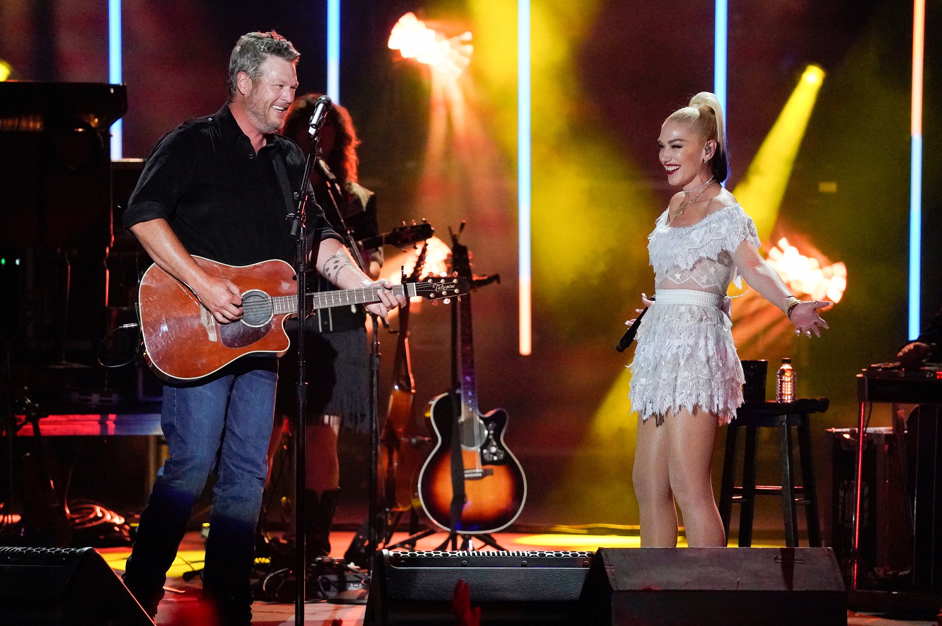 Blake Shelton and Gwen Stefani appear at the CMA Summer Jam