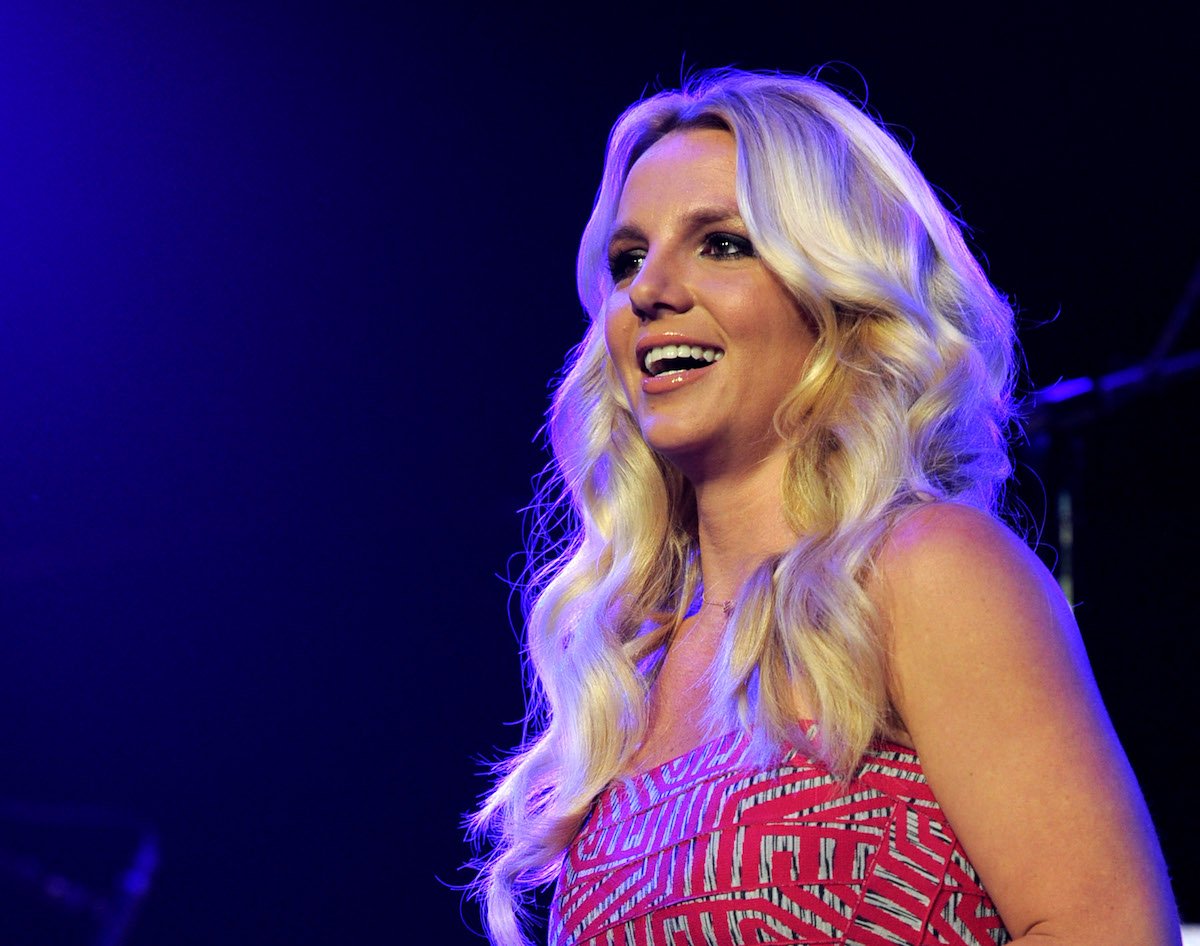 Britney Spears wearing red