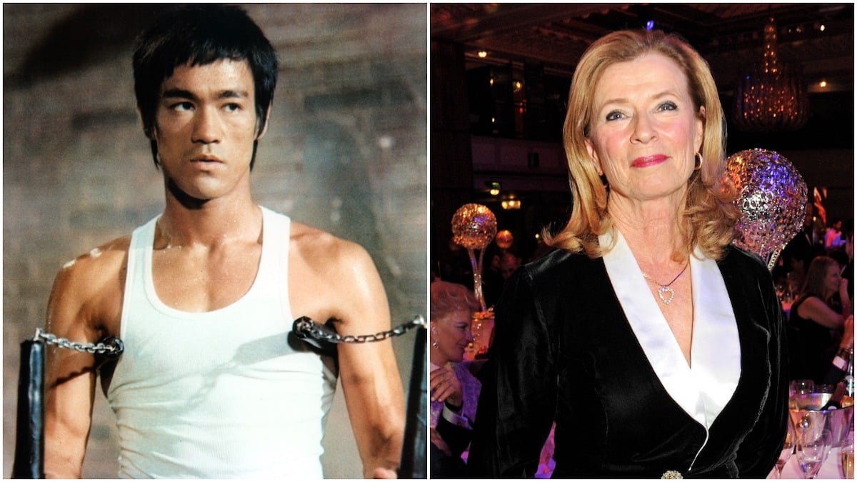 Bruce Lee in 1972 and Bruce Lee widow Linda Lee Cadwell in 2013