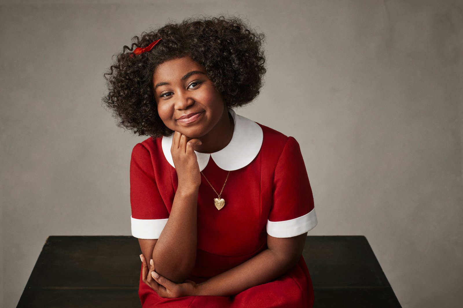 Celina Smith poses as Annie for NBC's Annie Live!