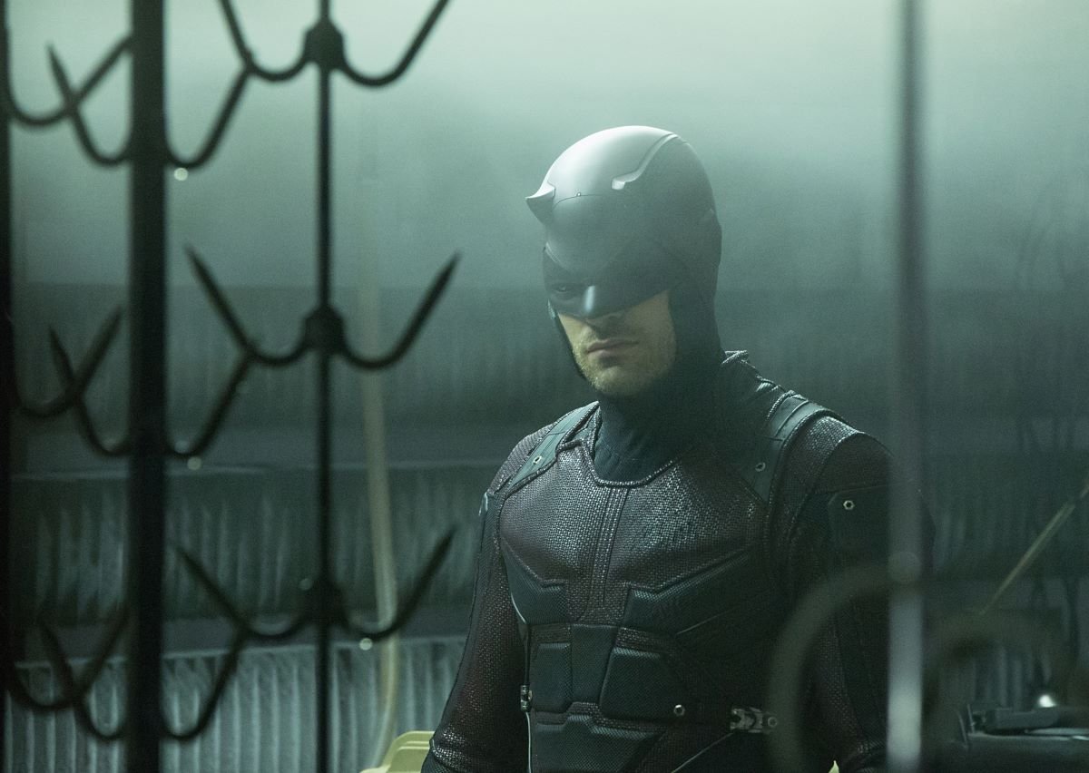 Charlie Cox in costume in 'Daredevil'