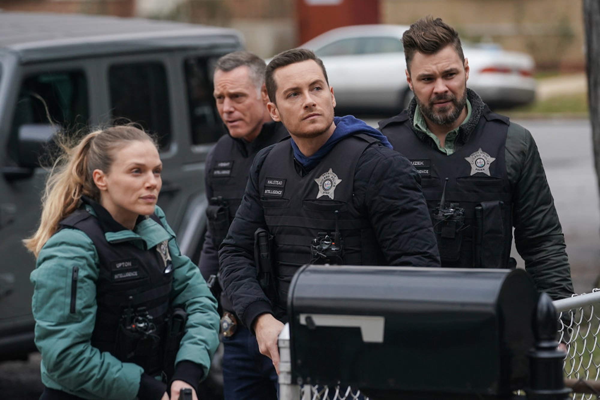 Hailey Upton, Jay Halstead, Hank Voight, and Adam Ruzek together in 'Chicago P.D.' Season 9 Episode 13