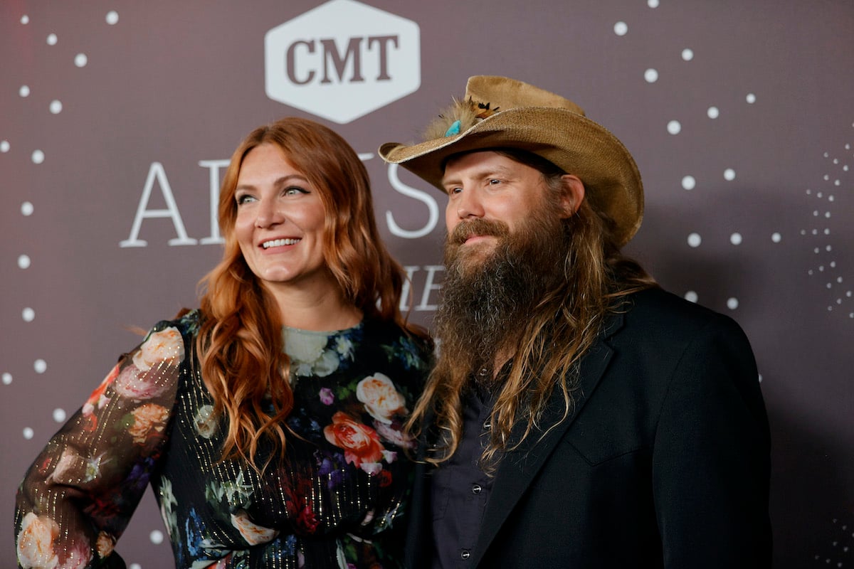 Chris Stapleton and Morgane Stapleton smiling