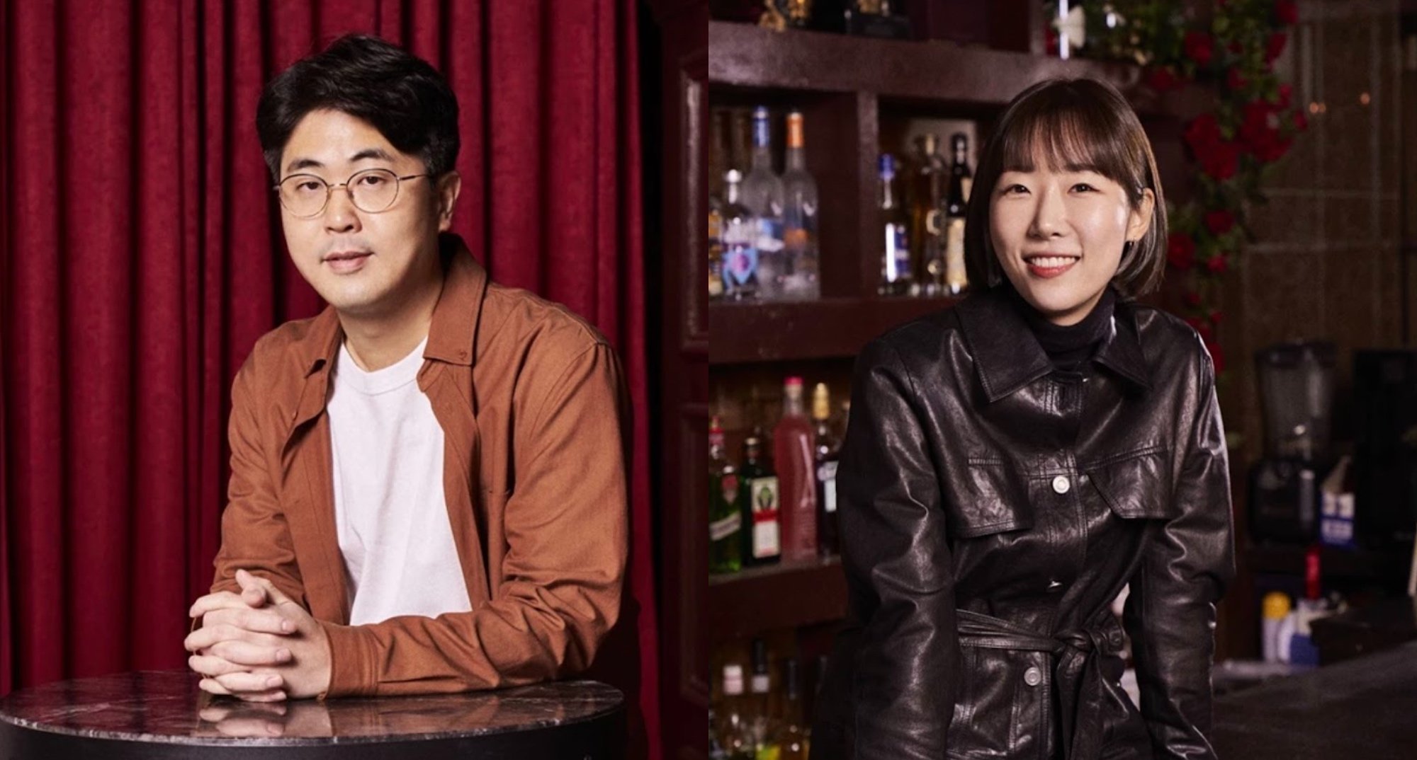 Creators Kim Jae-won and Kim Na-hyun of 'Single's Inferno' about Season 2 wearing leather jacket.