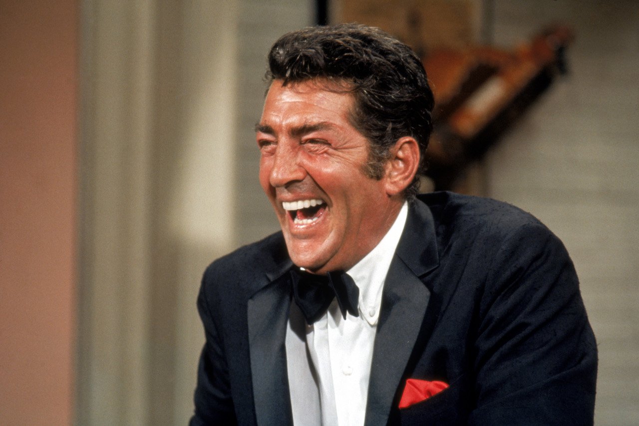 Dean Martin laughing during the taping of 'The Dean Martin Variety Show' circa 1967 in Hollywood, California.