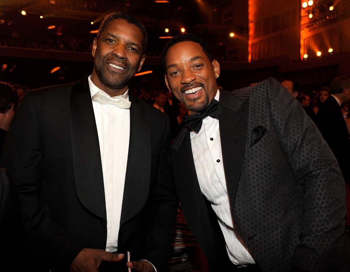 Will Smith smiling with Denzel Washington