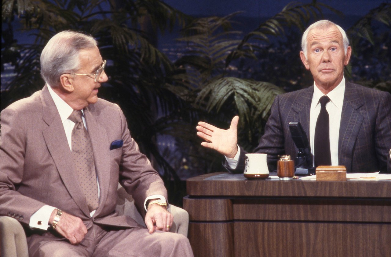 Ed McMahon sits beside Johnny Carson on 'The Tonight Show,' September 17th, 1987