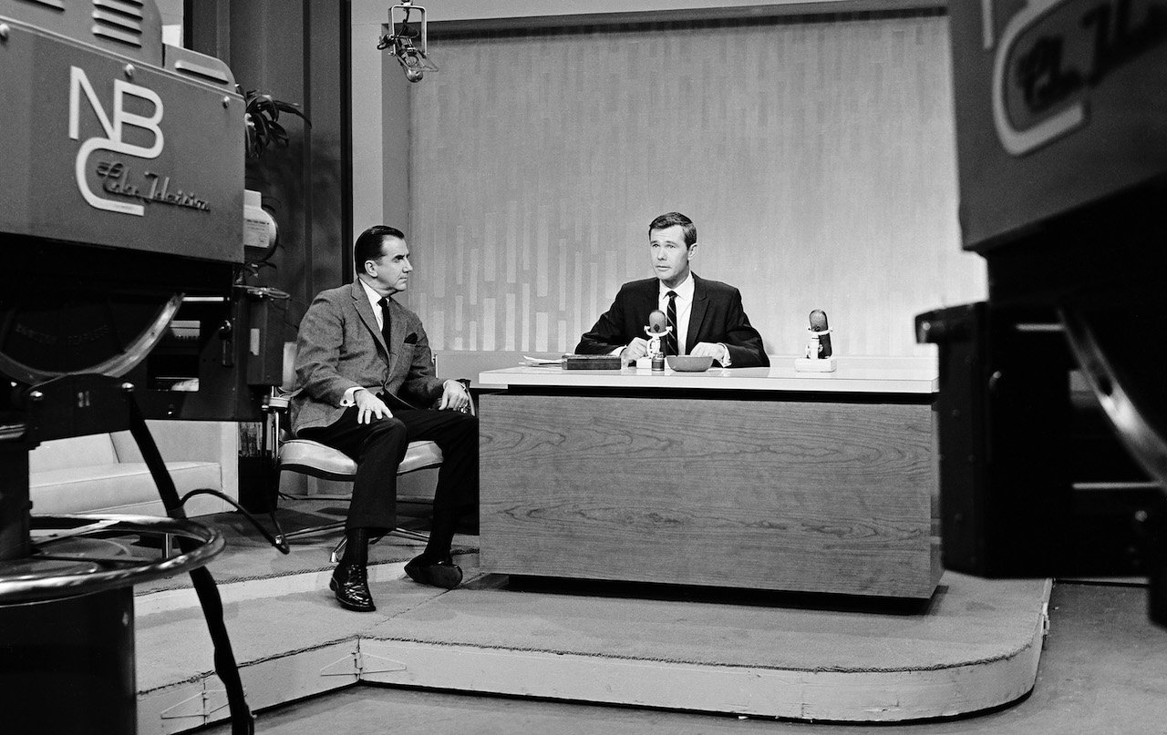 Ed McMahon and Johnny Carson during the first show on October 1, 1962