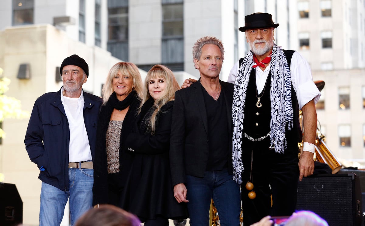 Fleetwood Mac poses together at an event.