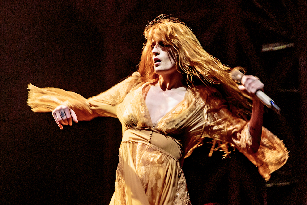 Florence Welch performing with Florence + the Machine in Milan, Italy, 2019.