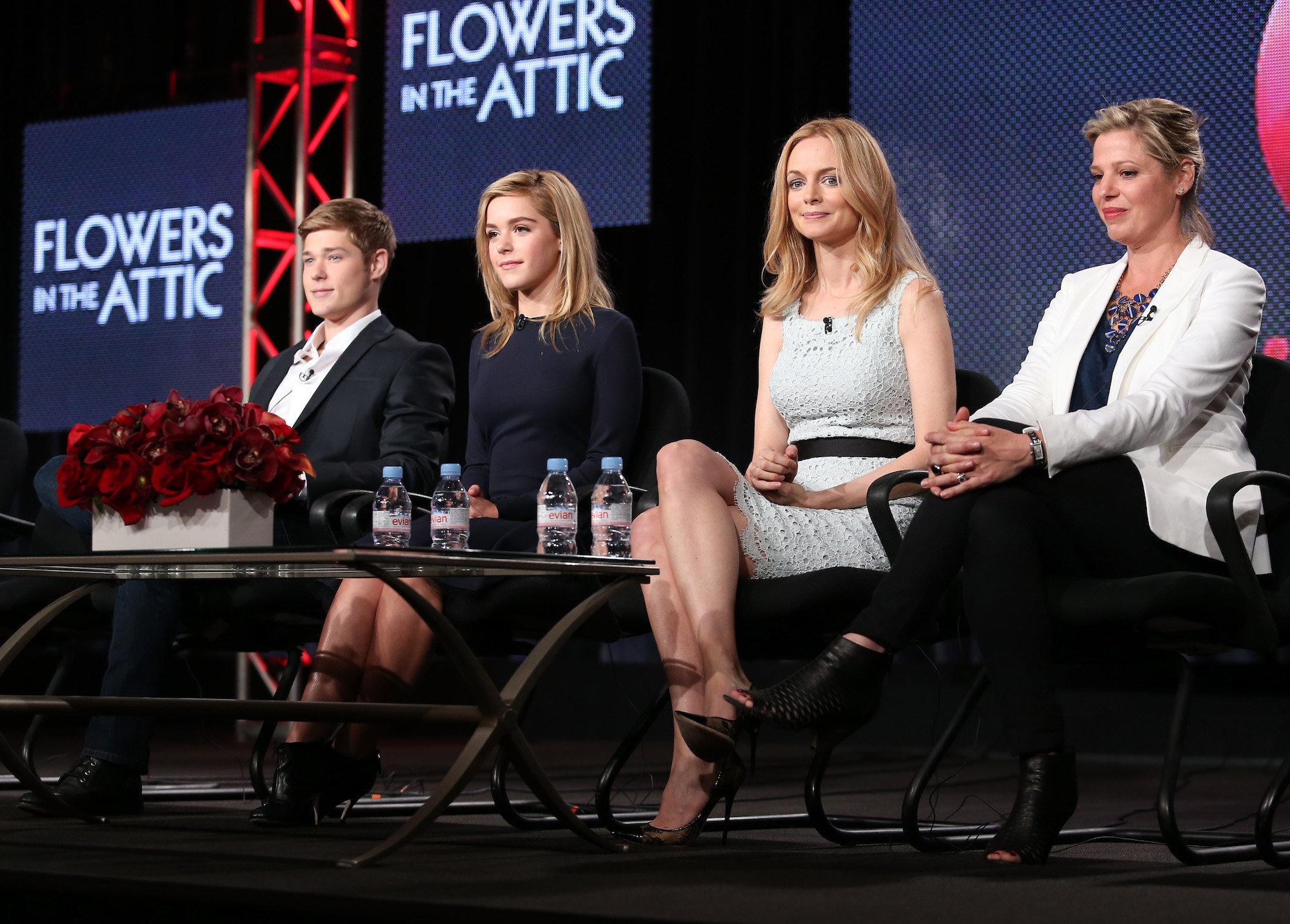 'Flowers in the Attic' stars Mason Dye, Kiernan Shipka and Heather Grama sit on a panel with Kayla Alpert
