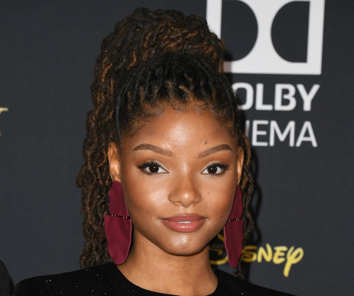 Halle Bailey poses on the red carpet