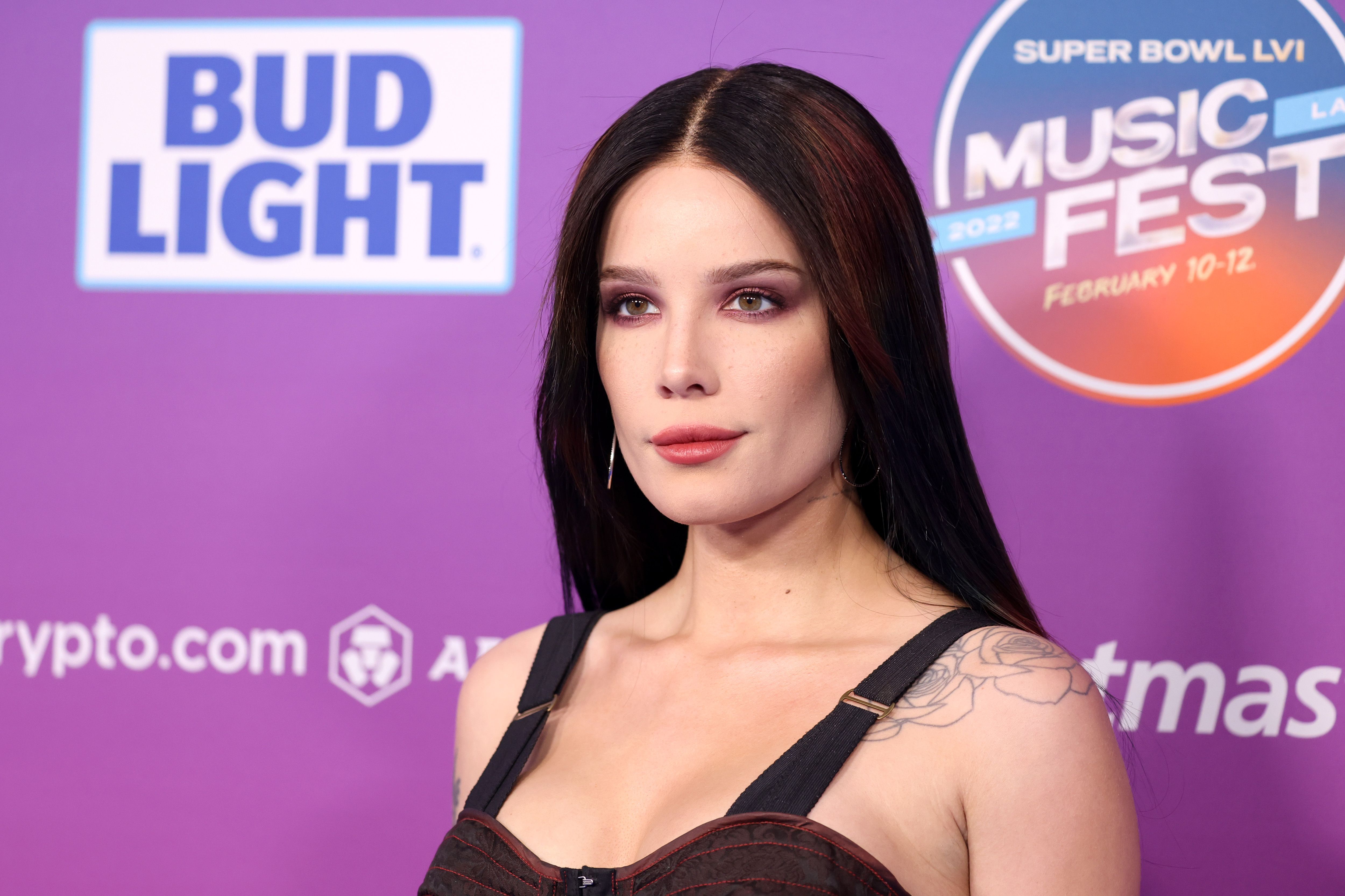 Halsey attends the 2022 Bud Light Super Bowl Music Fest at Crypto.com Arena