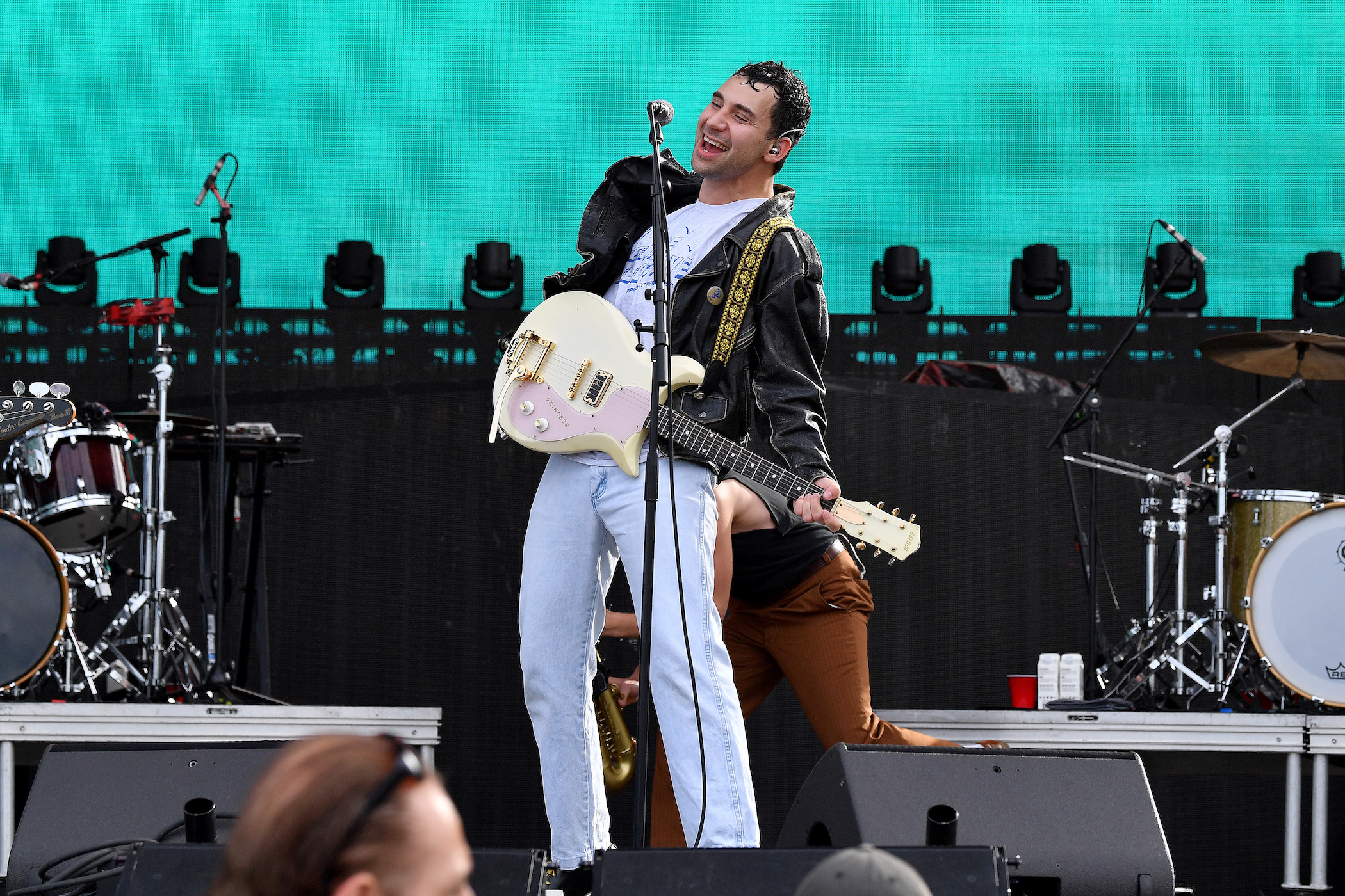 Jack Antonoff of Bleachers performs on stage during Audacy Beach Festival