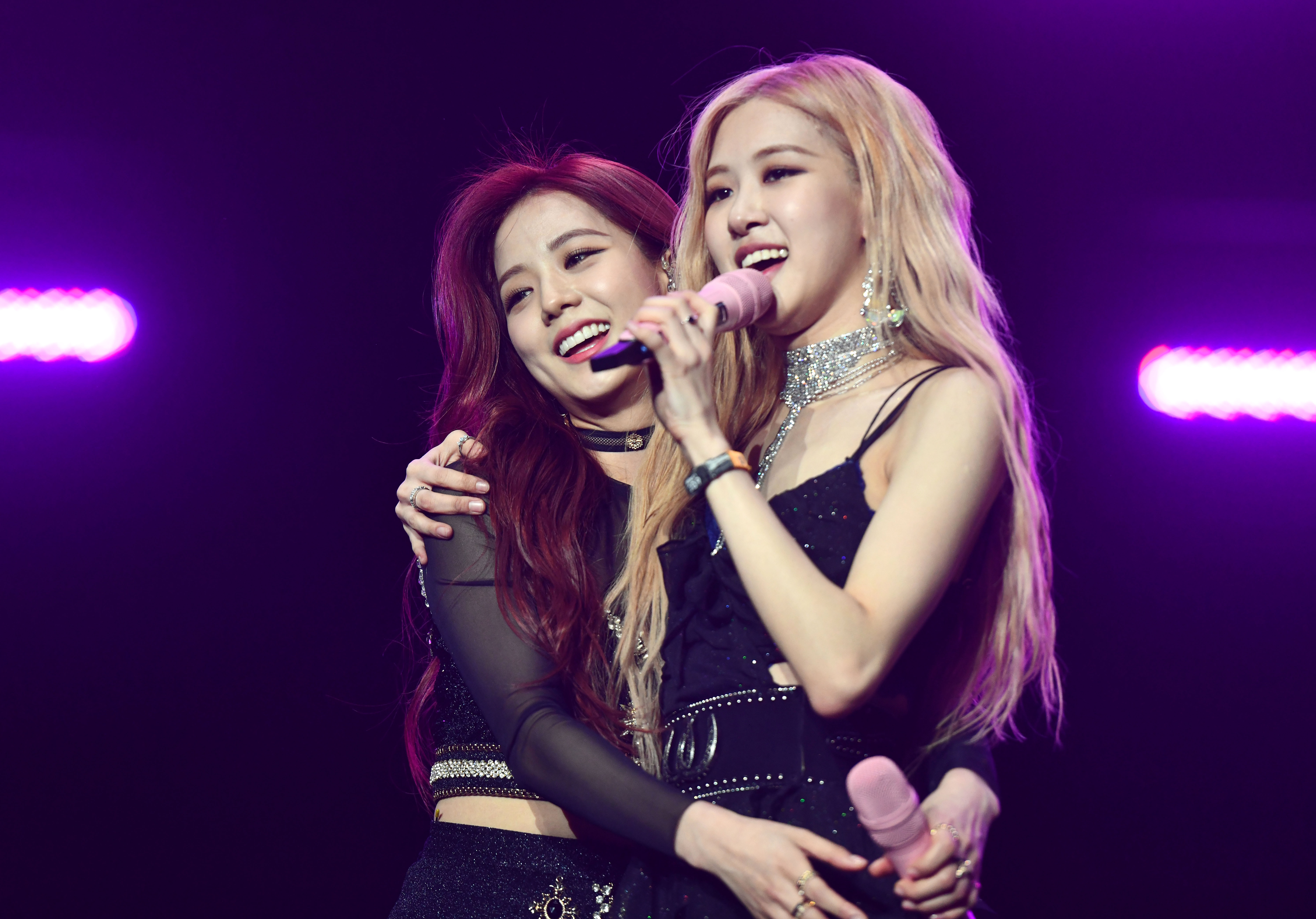Singers Jisoo and Rosé of BLACKPINK perform during the 2019 Coachella Valley Music and Arts Festival