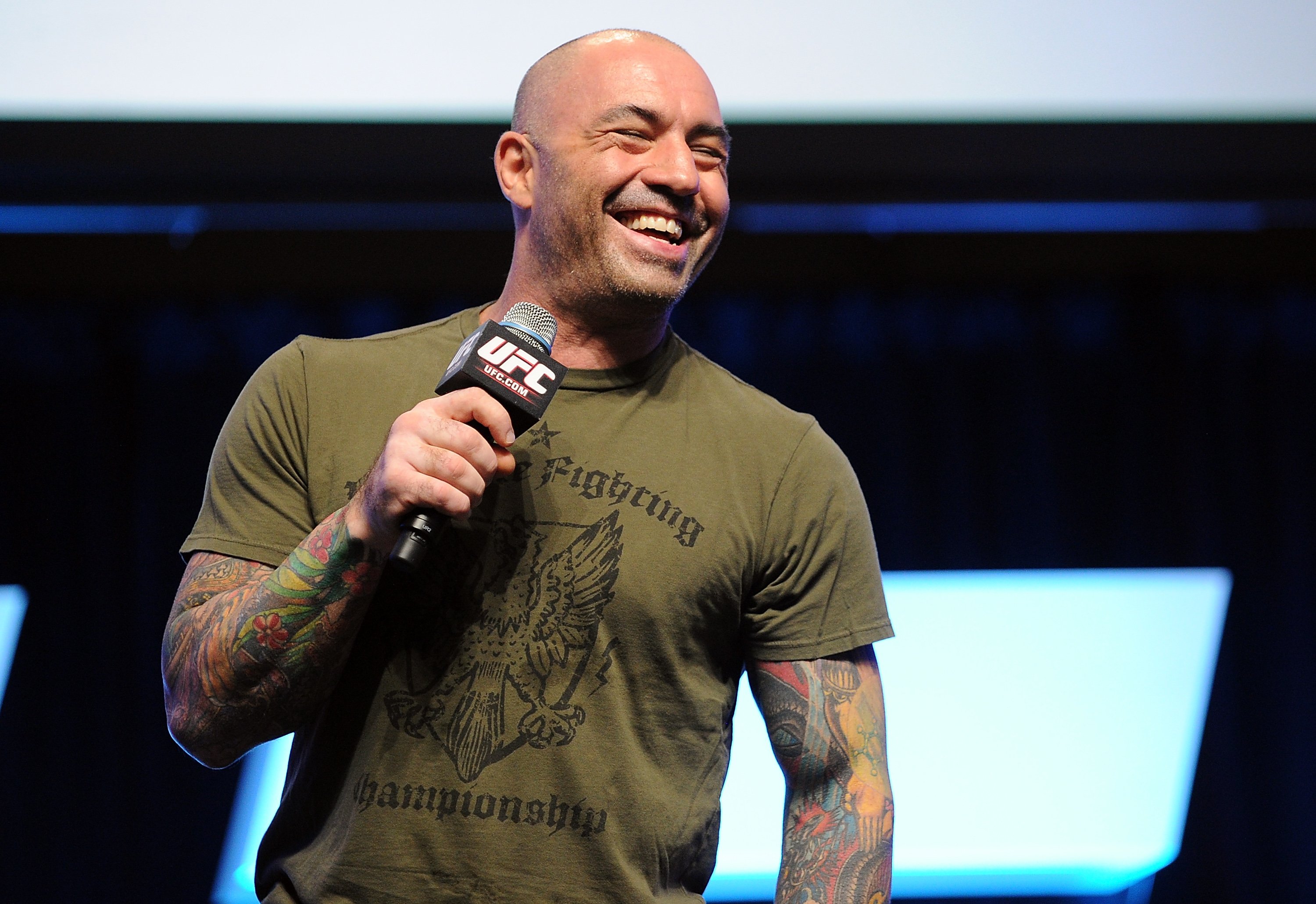 Joe Rogan speaks at an event.