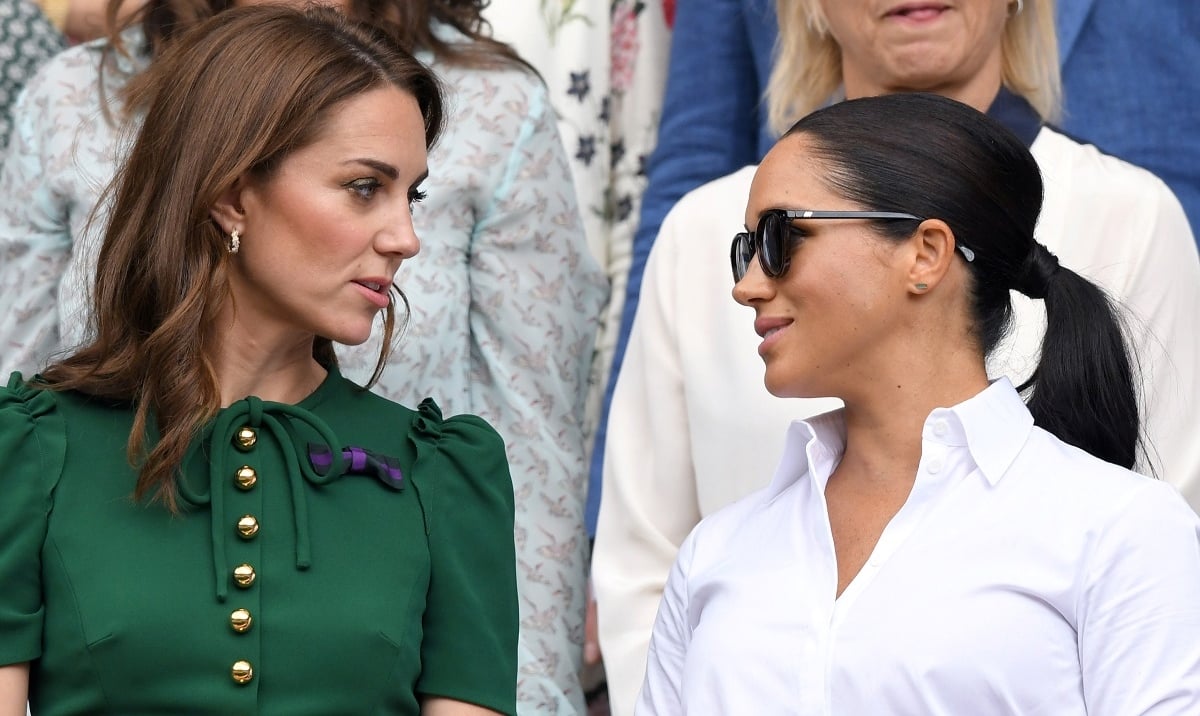 Kate Middleton and Meghan Markle glaring at each other in the Royal Box at the 2019 Wimbledon Tennis Championships