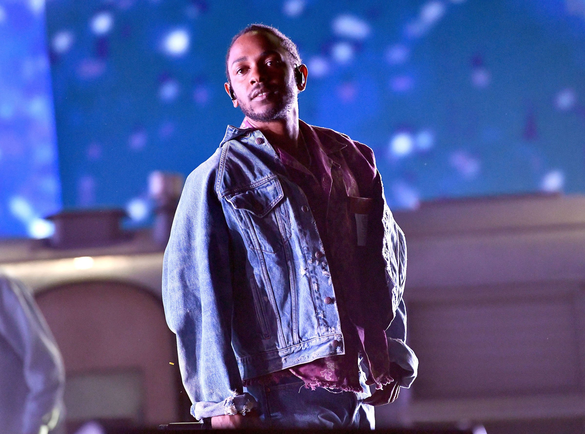 Kendrick Lamar on stage at Coachella