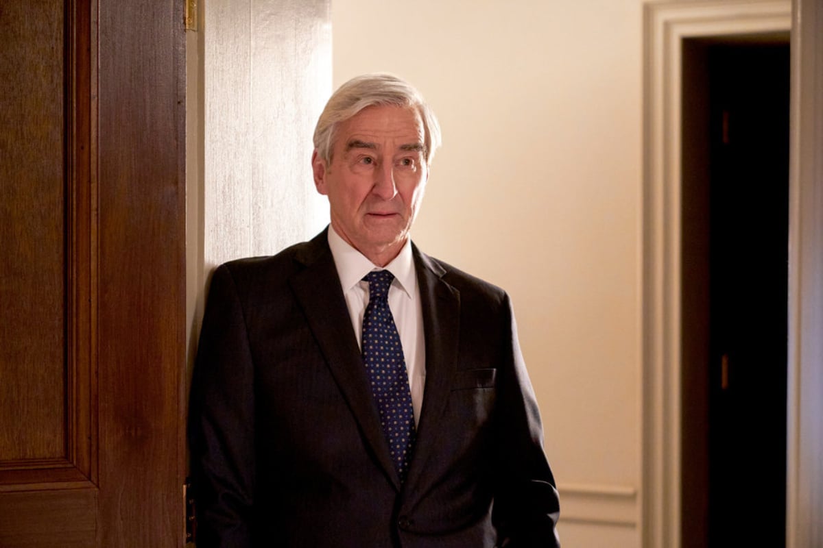 Law & Order reboot premiere "The Right Thing" Episode 21001 -- Sam Waterston as D.A. Jack McCoy